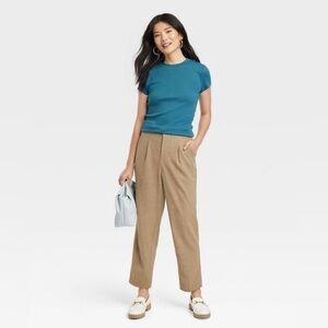 NWT - Women's High-Rise Relaxed Fit Tapered Ankle Trousers - A New Day 8